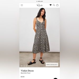 Rails Violet Black Mini Floral dress, size medium